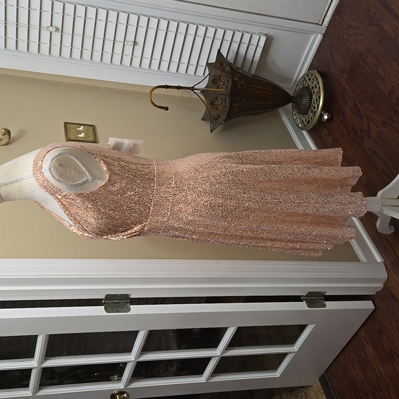 Grace Karin Rose Gold Sequin Dress Sleeveless Vneck sparkly glitter Small NEW - Picture 8 of 13